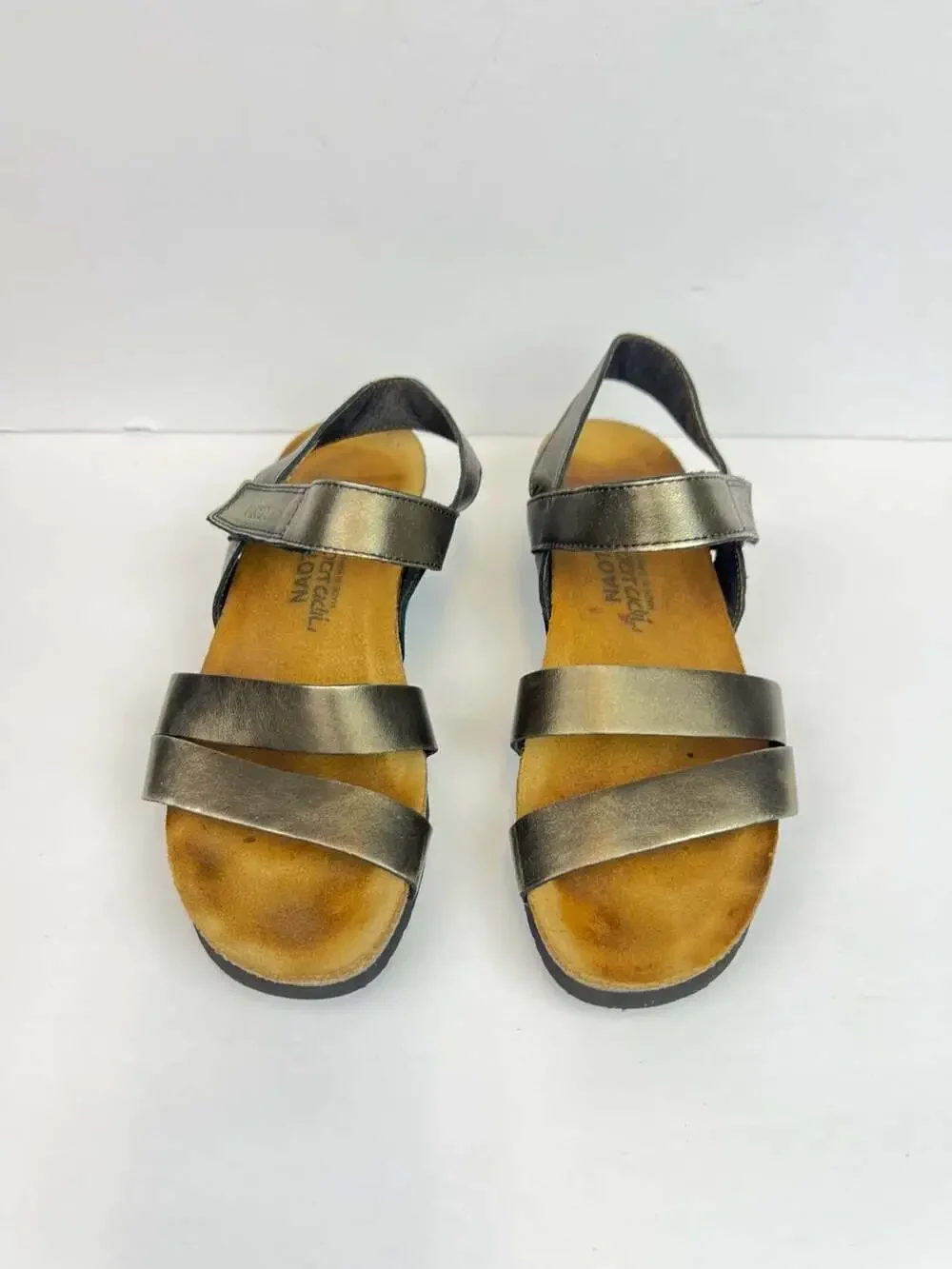 Naot Kayla Metallic Bronze Leather Wedge Sandals US 7 Euro 38